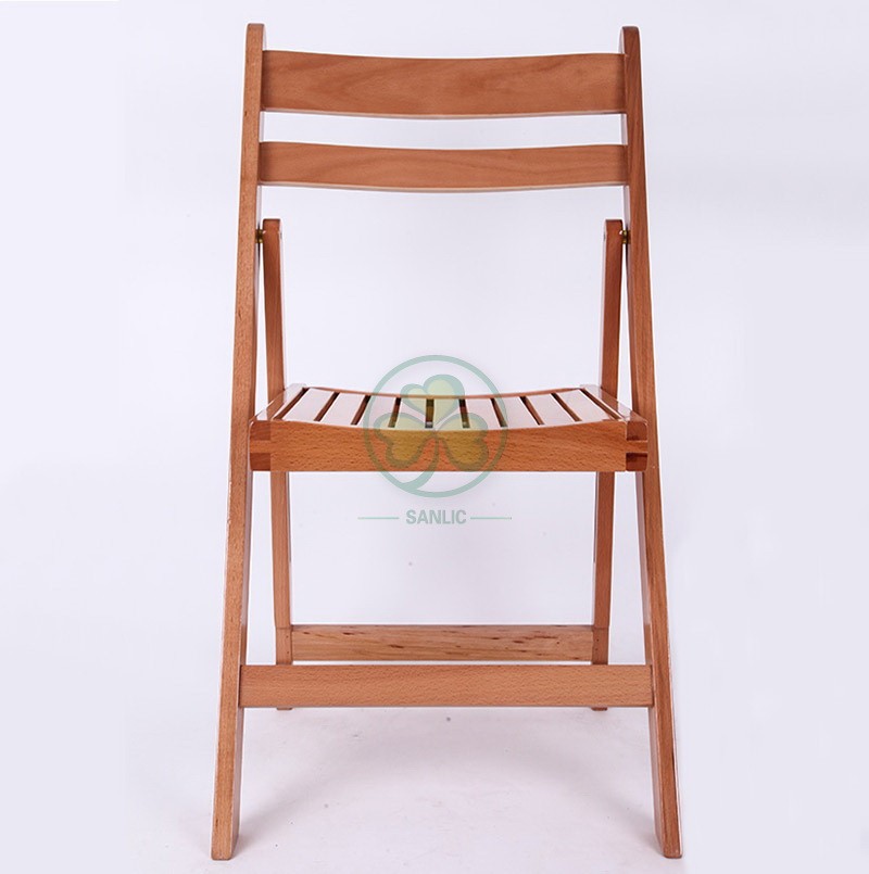 Wooden Folding Chair with Slatted Seat 032